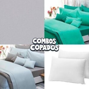 Combo 2 Sábanas Queen Danubio 200hilos 2 Almohadas Dct