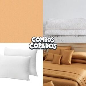 Combo 1 Sábanas 400 H Queen 2 Toallones 2 Almohadas Dct
